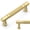 Brushed Gold, variant on 6 Pack Champagne Bronze knurled Cabinet Pulls 5 Inch(128mm) Hole Center Drawer Pulls Cabinet Hardware Kitchen Cabinet Handles for Bathroom ZH0072