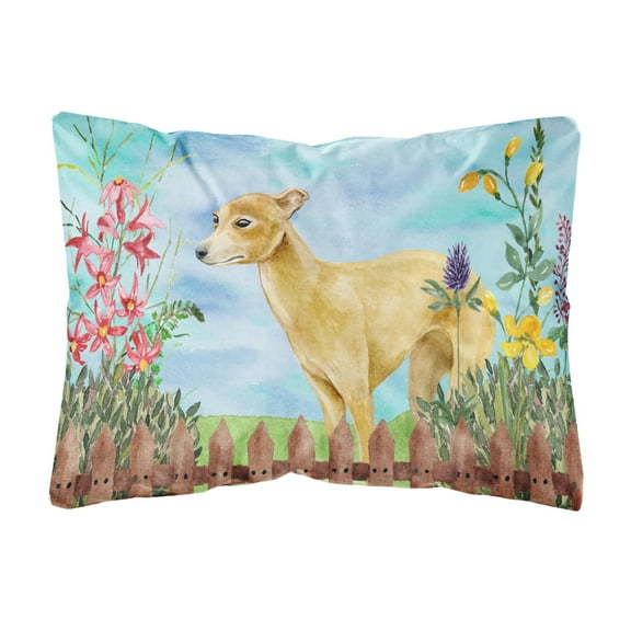 Carolines Treasures CK1260PW1216 Italian Greyhound Spring Canvas Fabric Decorative Pillow  12H x16W multicolor