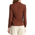 thumbnail image 3 of INSPIRE CHIC Chemise Élégante à Manches Longues Col en V pour Femmes, Marron Foncé, 3 of 7