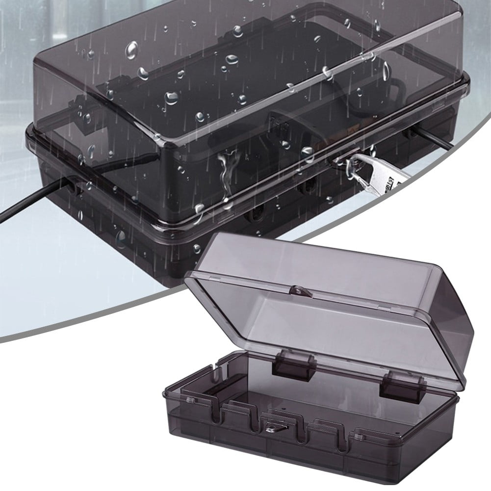 AFQH Waterproof Large Outdoor Electrical Box Lockable Weatherproof Outdoor Extension Cord Cover Protect Outlet Plug Socket