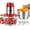Red, variant on Food Processors, Electric Food Chopper with Meat Grinder & Vegetable Chopper - 2 Bowls (8 Cup+8 Cup) with Powerful 450W Copper Motor - Includes 2 Sets of Bi-Level Blades for Fruits/Meat/Nuts