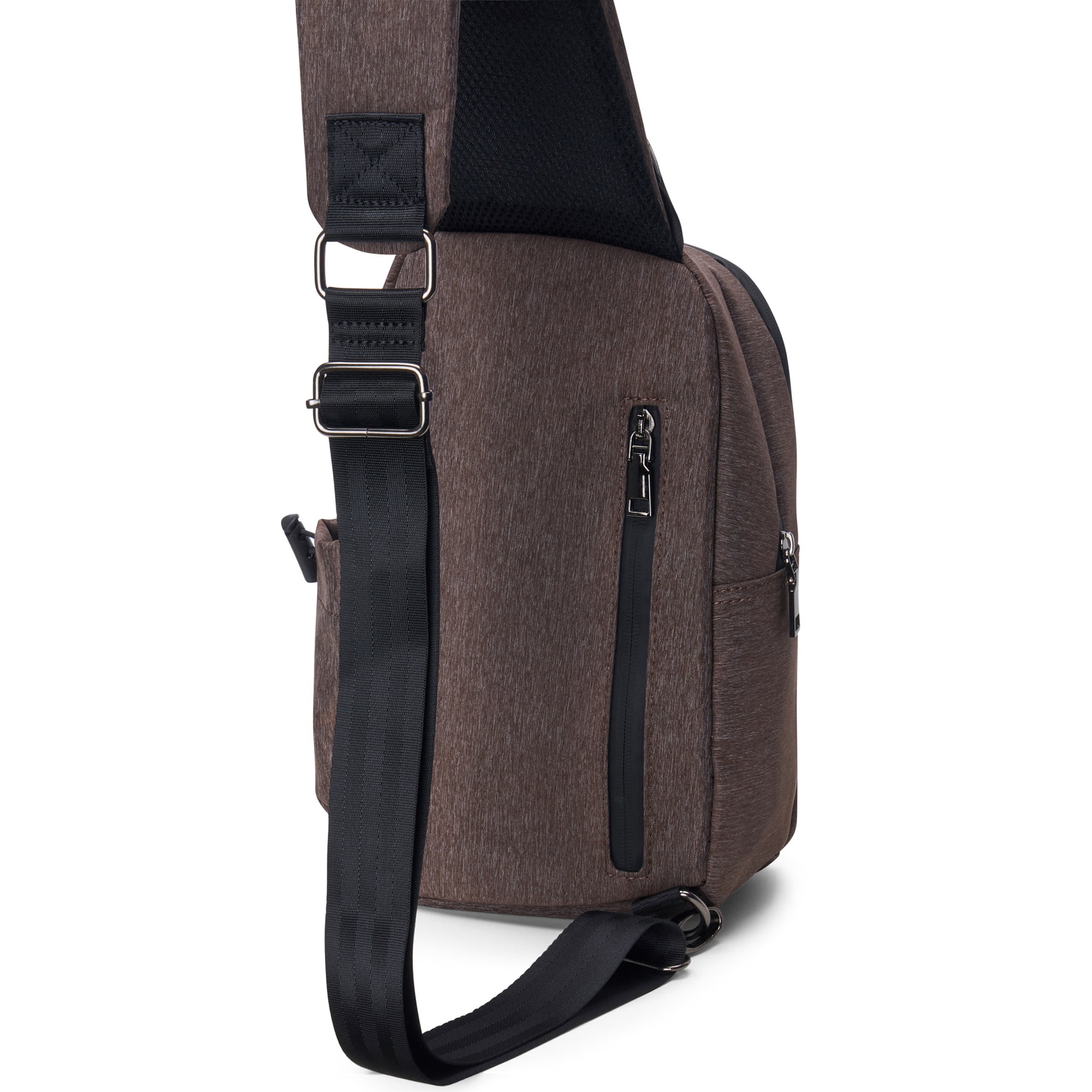 Alpine Swiss Sling Bag Crossbody Backpack Chest Pack Casual Day Bag Shoulder Bag Brown 