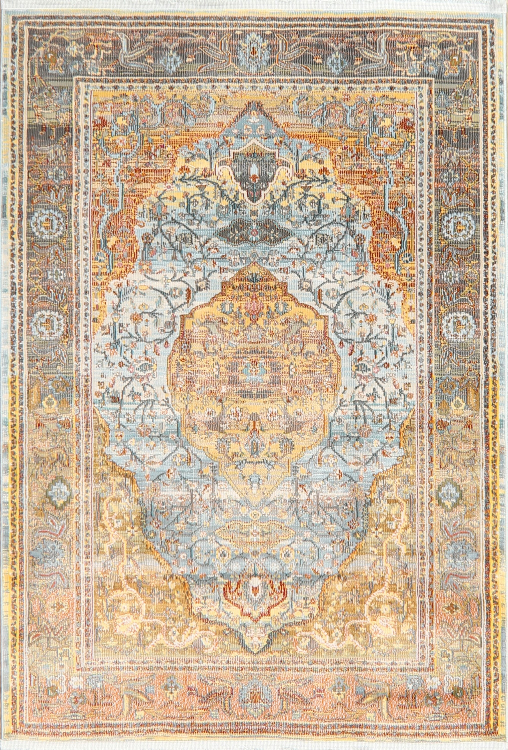  Light  Blue Vintage Style Oriental Turkish Area  Rug  