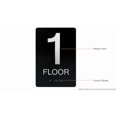 thumbnail image 6 of Floor Number Sign -1ST Floor Sign(Aluminium, Black/Silver,Size 6x9) The Sensation line, 6 of 9