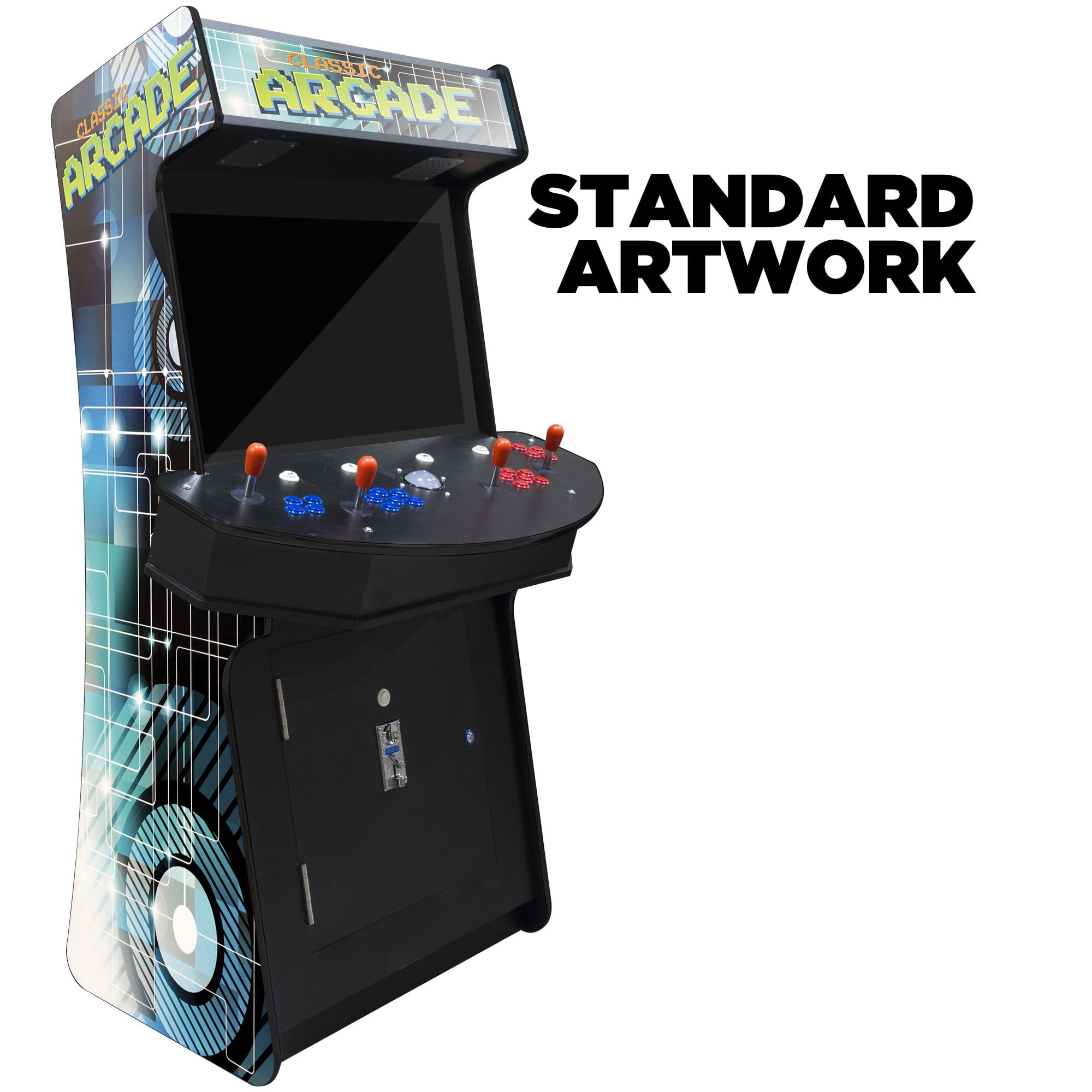 Vulkaan tegel in tegenstelling tot 4 Player Stand Up SLIM | 3500-4500 Games | 32&quot; Classic Video Game  Arcade | Trackball | Stools Included - Walmart.com