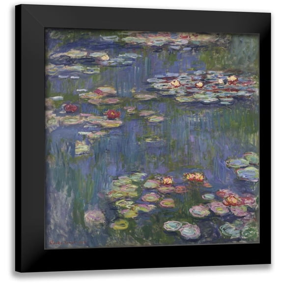 Monet, Claude 12x12 Black Modern Framed Museum Art Print Titled - Water Lilies