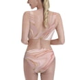 thumbnail image 3 of Picia Rose Gold Glitter Splatter Women's High Waisted Bikini Scoop Neck Swimsuit Two Pieces Bathing Suit-Medium, 3 of 8