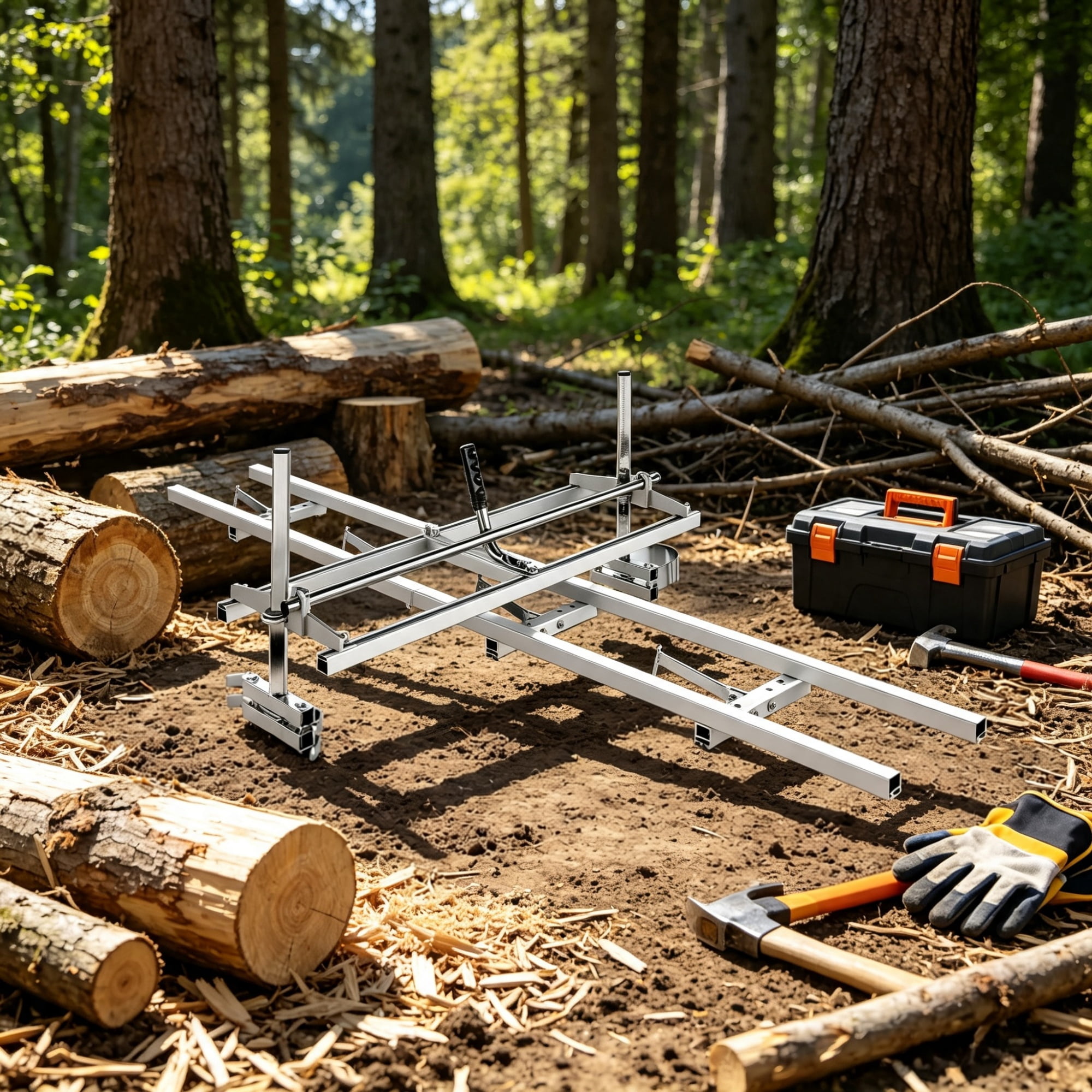 Chainsaw Mill & Rail Guide System, Portable Sawmill with 14"-36" Guide Bar, 9ft Aluminum Milling Rail, Planking Mill for Woodworkers & Carpenters