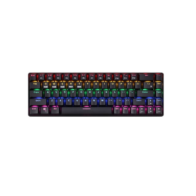 Automatic Sleeping FN Function Buttons 68 Keys Backlit Mechanical Keyboard 2.4G Bluetooth5.0 RGB Wireless Keyboard Computer Accessories - Black