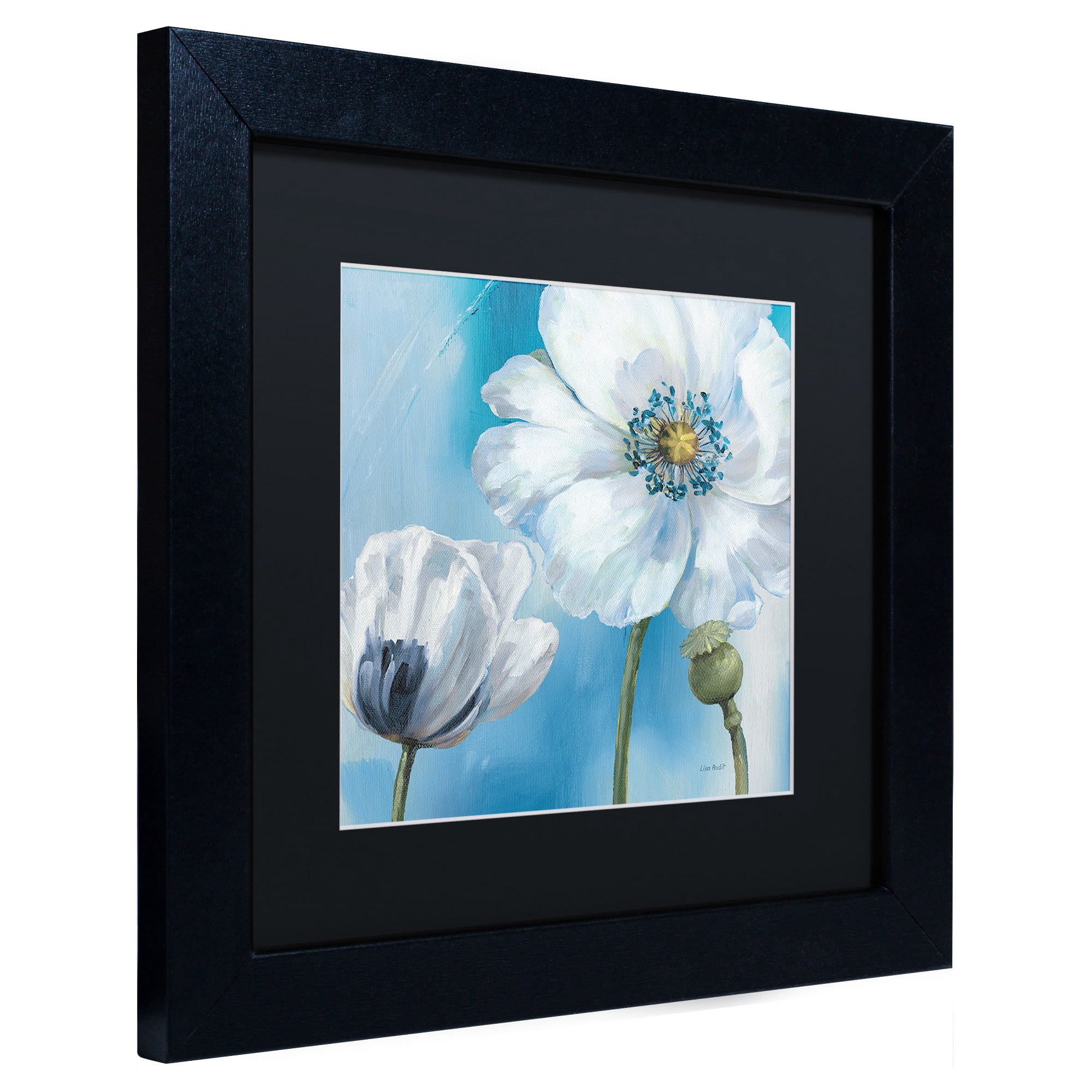Trademark Fine Art "Blue Dance III" Canvas Art by Lisa Audit, Black Matte, Black Frame