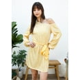 thumbnail image 4 of Womens Long Sleeve One Off Shoulder Sequin Formal Evening Dress, Gold, X-Large, 4 of 5