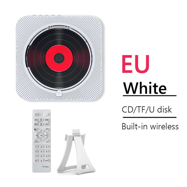 Reproductor de CD portátil Radio FM Reproductor de música 5.1 compatible con Bluetooth con soporte FLhrweasw Nuevo