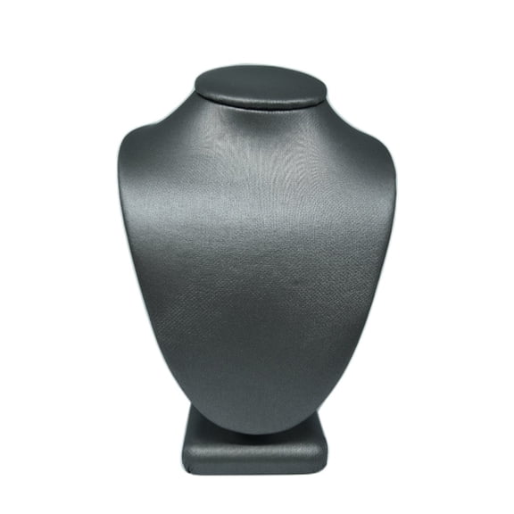 Novel Box Gray Leatherette Necklace Display Bust