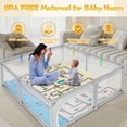 thumbnail image 3 of XDMTWLKJ 47"x47" Small Baby Playpen with Mat for Kids, Boys, Girls, Toddler, Infant Play Yard Fence, 3 of 8