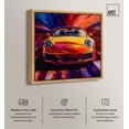thumbnail image 2 of Porsche in Rainbow Canvas Graffiti Art by Art Remedy, Gold Frame, 30" x 30", 2 of 7