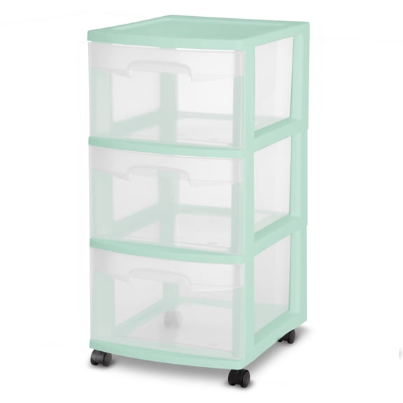 Sterilite 3 Drawer Cart Classic Mint