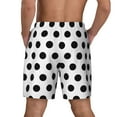 thumbnail image 2 of Men's 2 in 1 Swim Trunks with Compression Liner Black Polka Dot Pattern Quick Dry Beach Shorts, 2 of 6