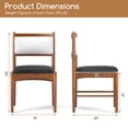 thumbnail image 3 of Gymax Wooden Dining Chair Set of 4 w/ Rubber Wood Frame Faux Leather Padded Seat, 3 of 9