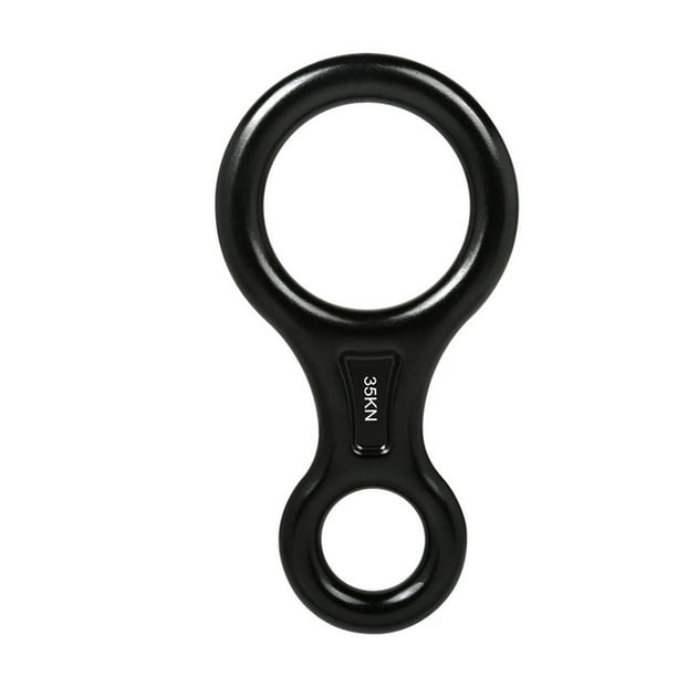 Yuarrent Descensor de escalada Cuesta abajo Acampar al aire libre Rappel Rescate Ocho anillos Cuerda Rigging Slow Down Protector Negro Type2 NO2 Yuarrent OD020413-01