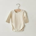 thumbnail image 2 of WUXIAN Toddler Baby Girls Boys Solid Color Ribbed Cotton Autumn Long Sleeve Romper Bodysuit Onesie Children Comfortable Dailywear, 2 of 4