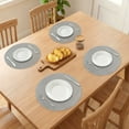 thumbnail image 3 of Unique Bargains Set of 6 Round Woven Placemats for Dining Table Gray, 3 of 6