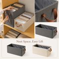 thumbnail image 2 of Foldable Fabric Drawer Storage Bin, Beige Portable Handled Organizer for Closet Bedroom Home 1 Pack, 2 of 7