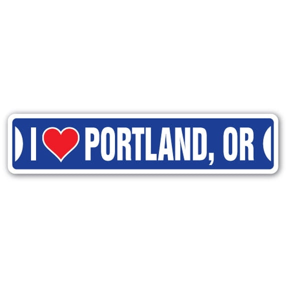 I LOVE PORTLAND OREGON Street Sign or city state us wall road décor gift