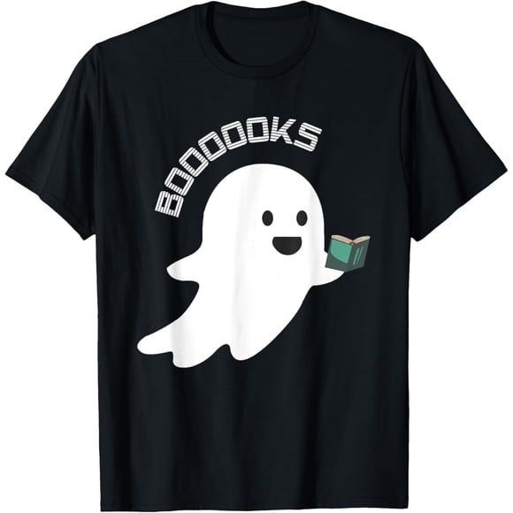 Books Boo Ghost Reading Funny Halloween Book Lover - Camiseta con diseño divertido