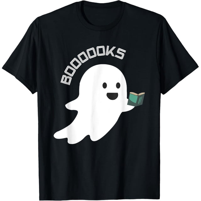 Books Boo Ghost Reading Funny Halloween Book Lover - Camiseta con diseño divertido