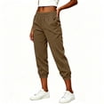 thumbnail image 6 of Lmueinov 2026 Women's 100% Corduroy Elastic Waist Cropped Jogger Pants, Side Pockets Loose Fit Soft Casual Capri Lounge Walking Trousers S-2XL, 6 of 8