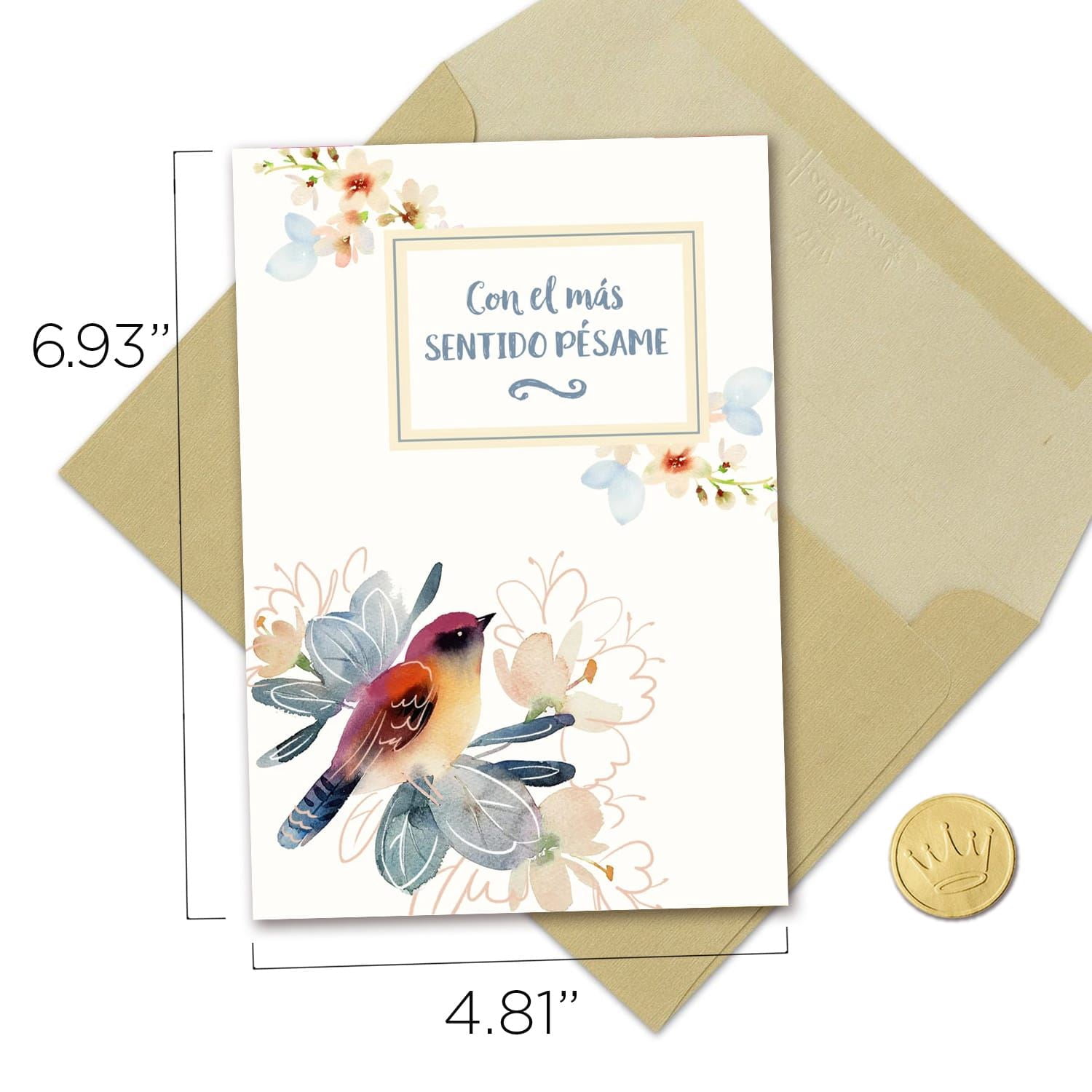 Hallmark Business Bulk Spanish Sympathy Cards (Flowers and Bird), 25 ct.