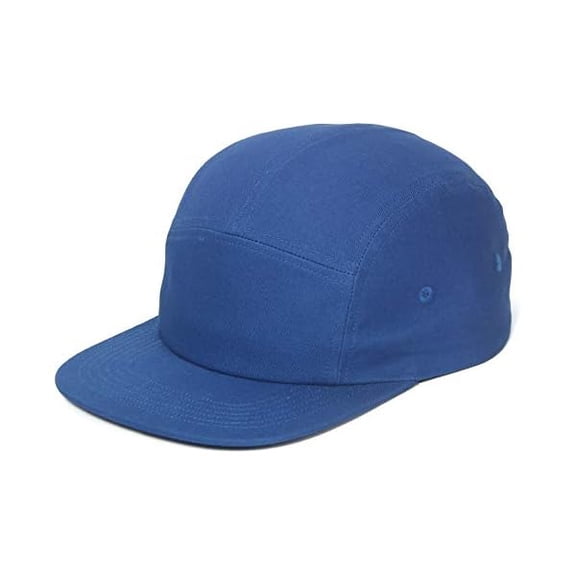 Eryueer 5 Panels Baseball Cap Classic Flat Bill Hat Cotton Short Flat Brim Caps