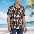 thumbnail image 5 of Balery Roosters 2 Print Men's Hawaiian Shirts Short Sleeve Beach Shirt Relaxed Fit Vacation Button Down Shirts-X-Large, 5 of 9