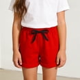 thumbnail image 2 of Afuyipoi ​Toddler Boys Girls Soft Cotton Shorts（1-8 Years）, Kids Summer Solid Color Breathable Casual Lounge Shorts Red Size 2T, 2 of 8
