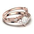 thumbnail image 2 of Dazzling Minimalist 1.75 Carat Pear Cut Affordable Ring, Diamond Moissanite Engagement Ring, Unique Wedding Ring, One Matching Band in 925 Sterling Silver With 18k Rose Gold Plating, 2 of 4