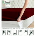 thumbnail image 6 of Tencel Sheets Twin Xl-100% Eucalyptus Tencel Lyocell Sheets Sets-All-Season Eucalyptus Sheets-College Dorm Room Bed Sheets-Best Cooling-Supersoft-Moisture Wicking-Temperature Regulating-Burgundy, 6 of 9