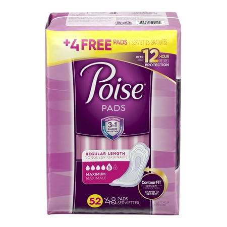 pads poise incontinence absorbency regular