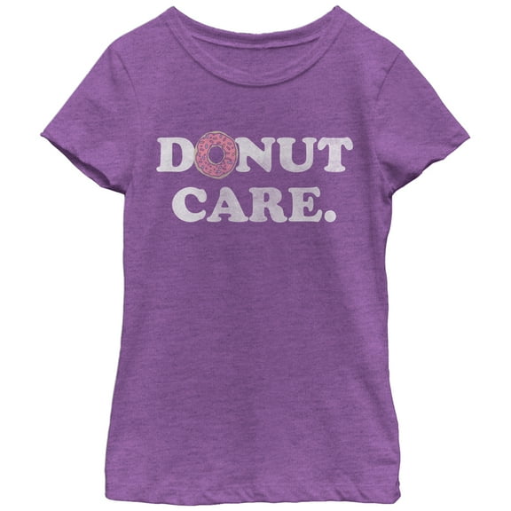 Girl's CHIN UP Donut Care  Graphic Tee Purple Berry Large