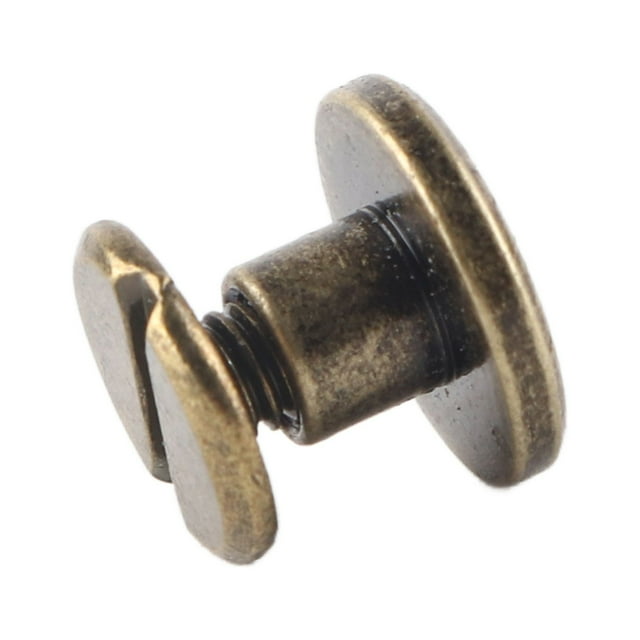 Flat Head Rivets & Screws Bronze, 20pcs Flat Head Copper Brass Screws Nuts Nails Rivets Leather Accessory DIY Leather Craft