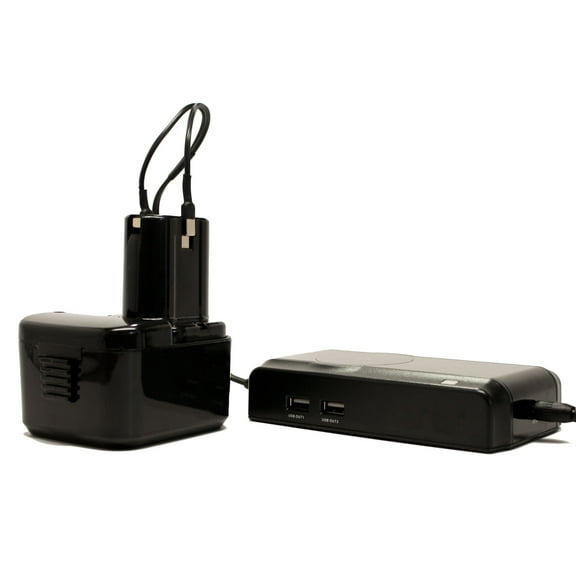 Hitachi DS12DVF3 Battery Charger - Replacement Hitachi 12V Battery and Charger (1300mAh, NICD)