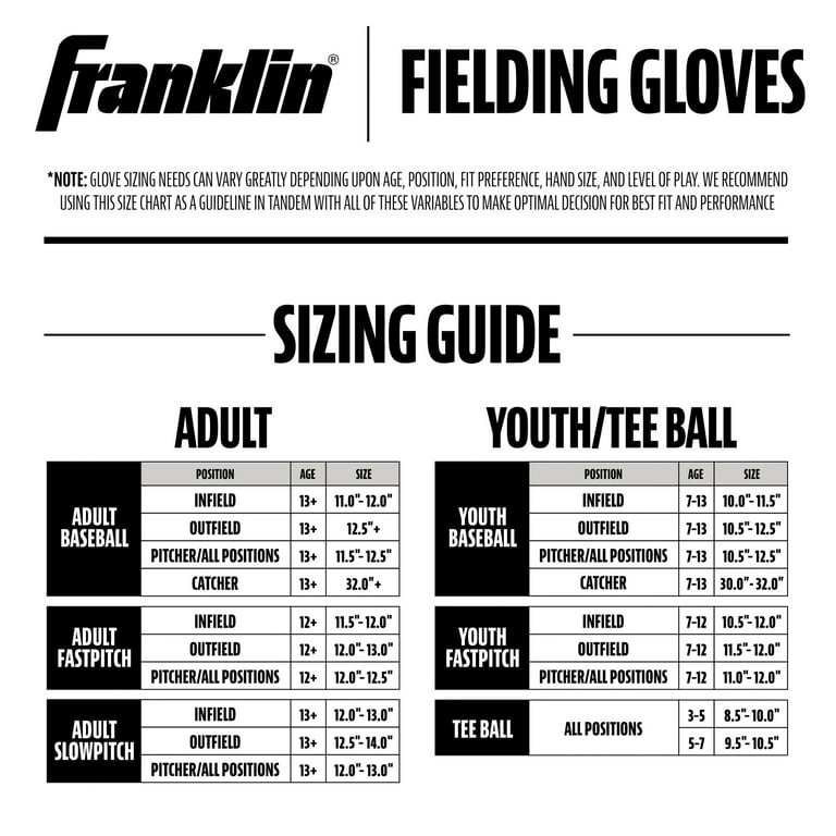 Franklin Sports Baseball Fielding Glove - Adult + Youth Baseball
