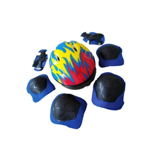 Juego de 7 Cascos de Bicicleta Colamx para Niños Azul