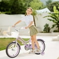 thumbnail image 6 of ACEGER 16 Inch Bike with Basket and Training Wheels for Girls Ages 5-9, Purple, 6 of 7