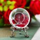 thumbnail image 2 of Bola de cristal de noria tallada de 2,4 pulgadas (60 mm) con soporte de flores plateado, bola de cristal Fengshui para decoración del hogar, 2 of 5