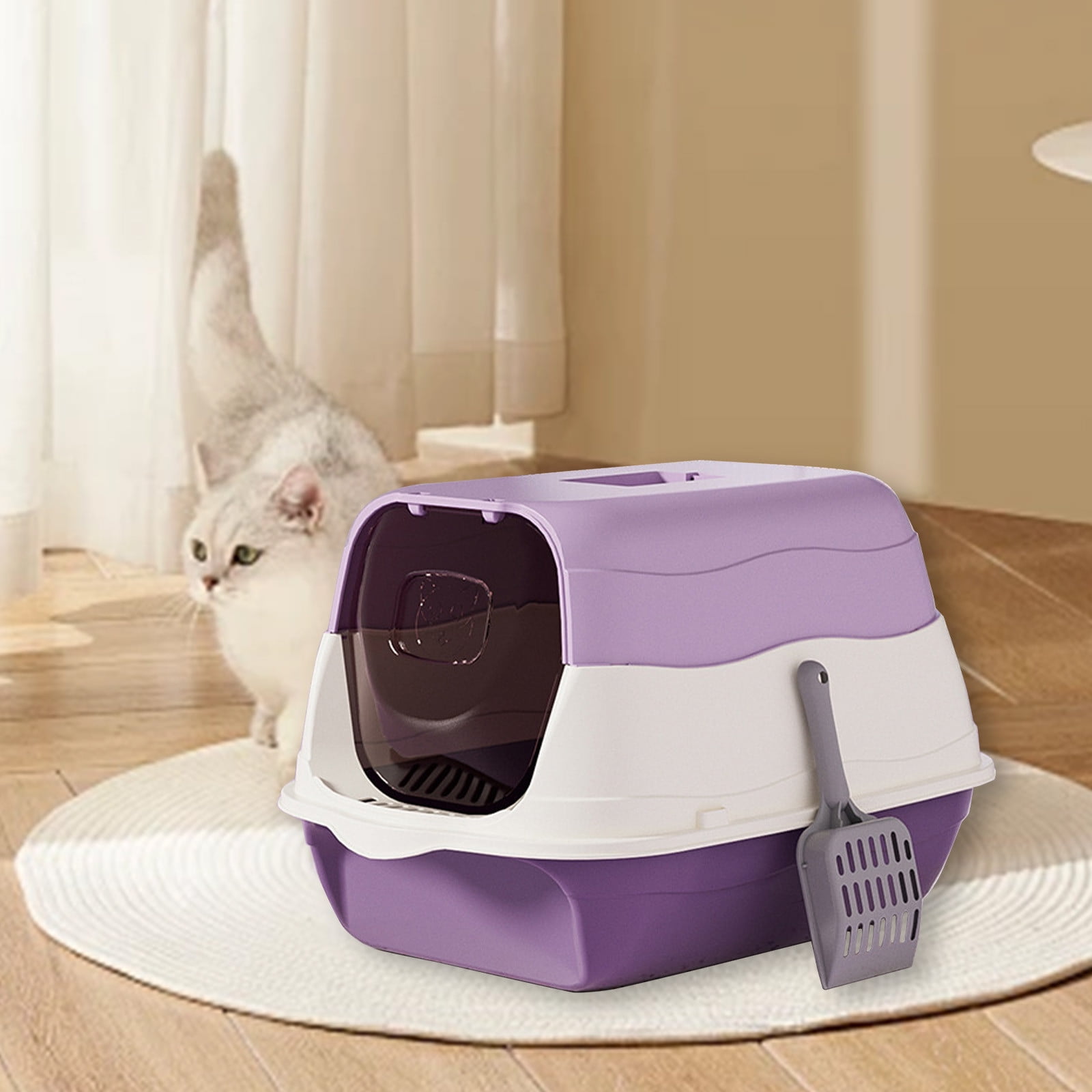 Yyuenw Extra-large Cat Litter Box,Fully Enclosed Litter Box for Cats,Disinfection Deodorization Splash-Proof,Easy to Clean,Non-Slip Base