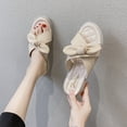 thumbnail image 2 of NOVEDAD DE VERANO 2022, zapatillas de Color sólido con suela gruesa, zapatos de playa a la moda para exteriores, sandalias informales con lazo, zapatillas de talla grande para mujer 40 Gao Jinjia LED, 2 of 2
