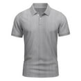 thumbnail image 3 of Men's Solid Color Short Sleeve Lapel T-Shirt - Casual Summer Fashion Top, 3 of 8