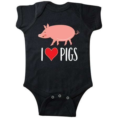 

Inktastic I Love Pigs Funny Farm Animal Gift Baby Boy or Baby Girl Bodysuit