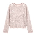 thumbnail image 2 of Sequin Tops for Women Glitter Knit Sweater Long Sleeve Crochet Hollow Out Jumpers Women's Sweater (White XL), 2 of 4