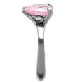 thumbnail image 2 of Silver Womens Ring Rose Pink Anillo Para Mujer Stainless Steel Ring with AAA Grade CZ Rose, 2 of 4